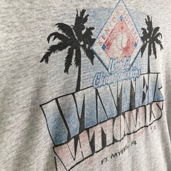 Senior Softball World Championships T-Shirt Mens Division Fort Myers‎ Grey XL - Picture 8 of 11